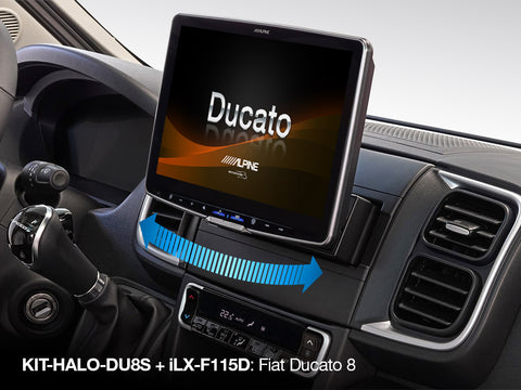 iLX-F115DU8S Telaio 1DIN con schermo WXGA capacitivo orientabile da 11 pollici, con radio digitale DAB+ per Fiat Ducato 8